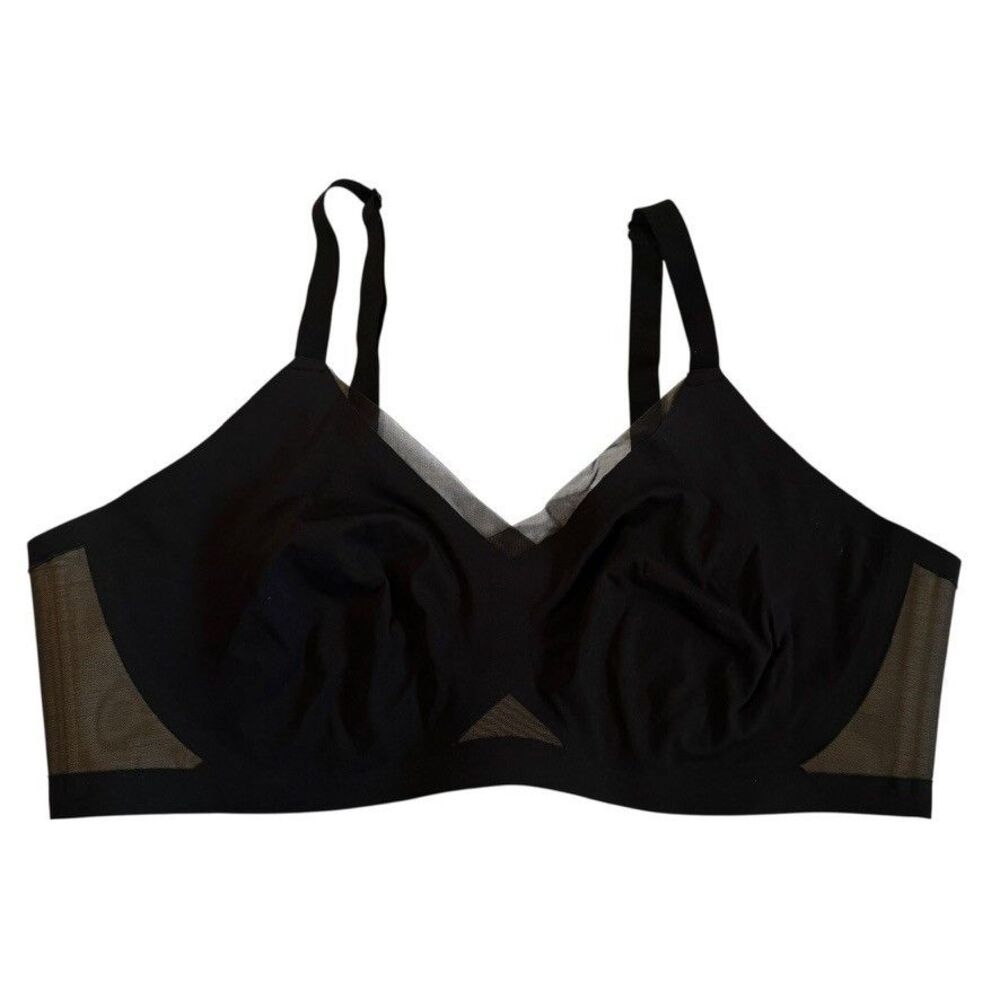 HONEY LOVE Size 2X Liftwear Crossover Bra in Runway Black